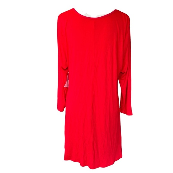 24seven Comfort Apparel Three Quarter Sleeve V-Neck Maternity Tunic Top Red NEW - Picture 6 of 10